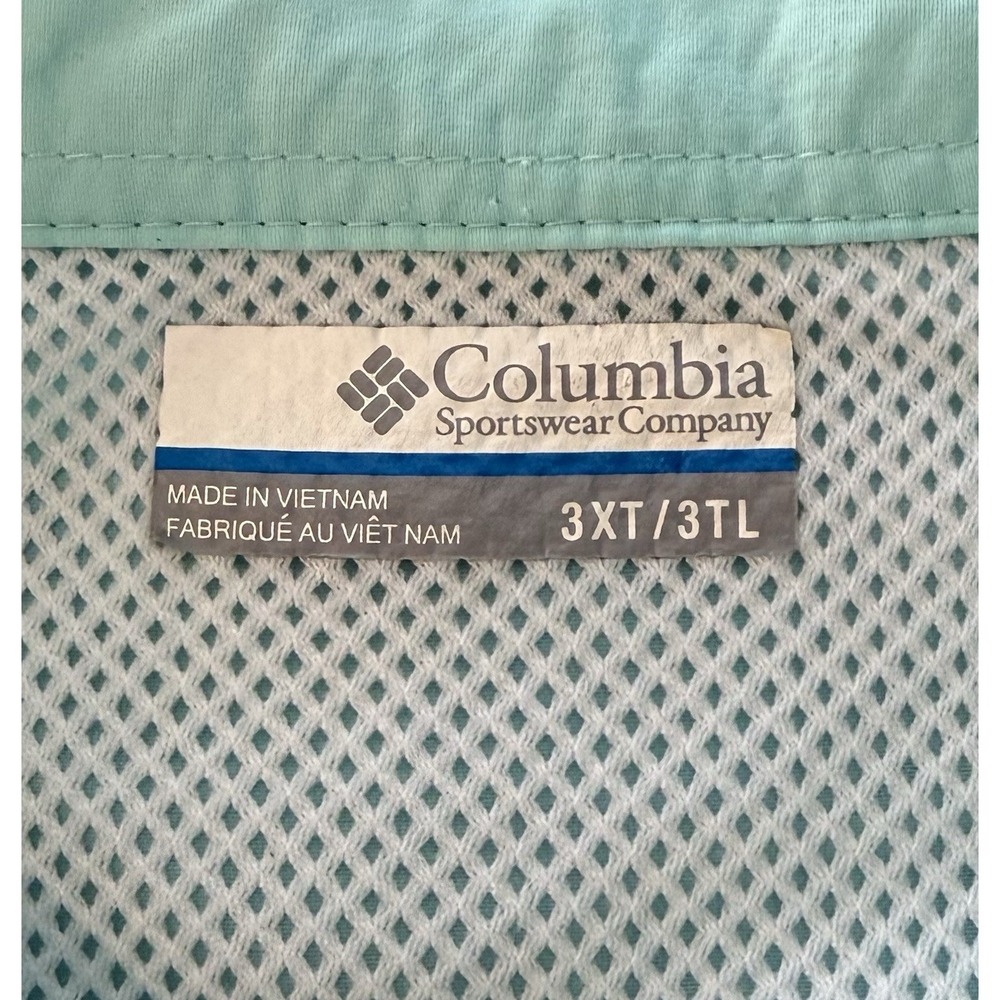 Columbia Fishing Shirt Mens 3XL/3XT PFG Short Sleeve Omni-Shade Mint Green Tee - Picture 10 of 14